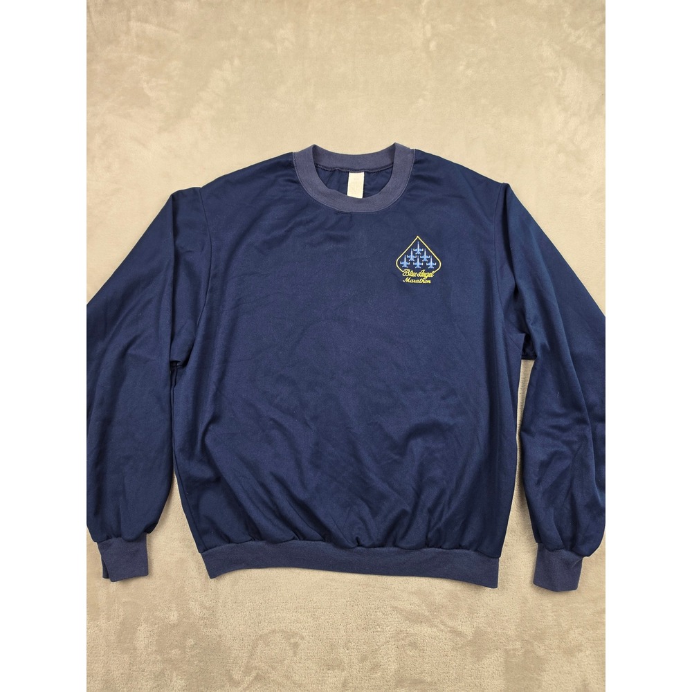 Vintage M.T.S. Light Sweatshirt Mens M Blue Angel Marathon Made In USA Military